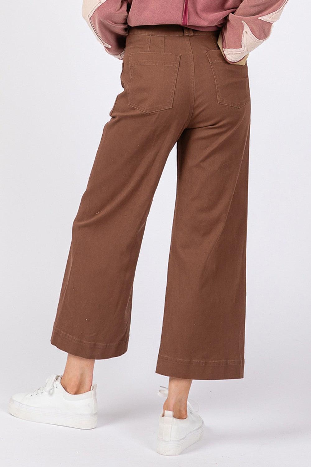 SAGE + FIG Wide Leg Cropped Pants - Divasha