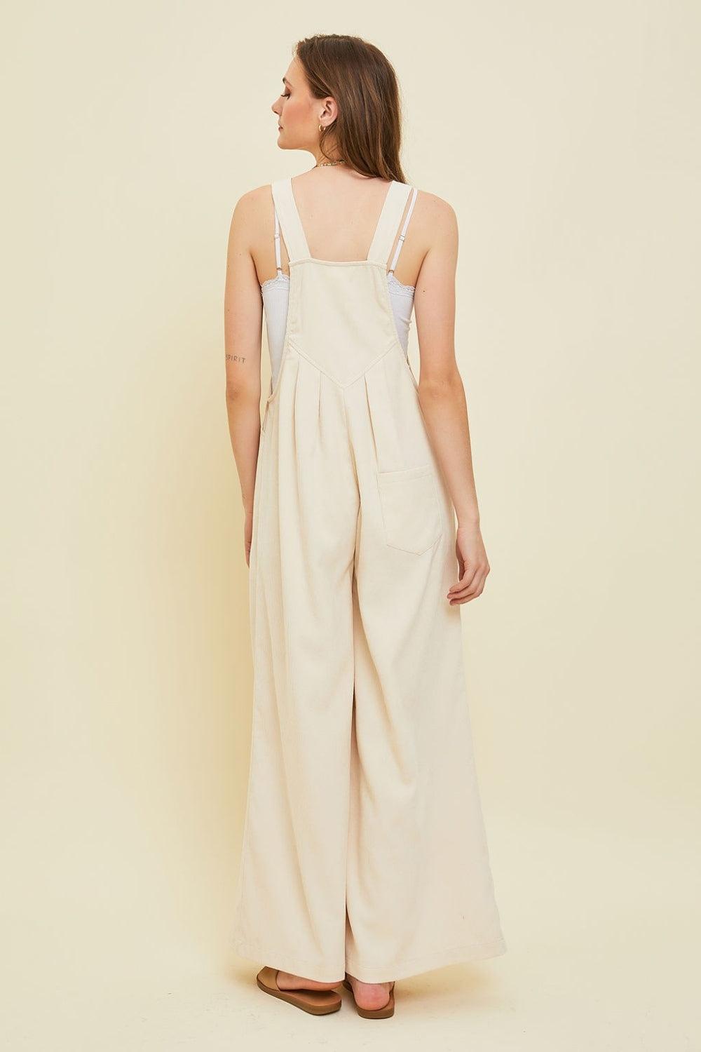 HEYSON Full Size Corduroy Sleeveless Wide-Leg Overall - Divasha