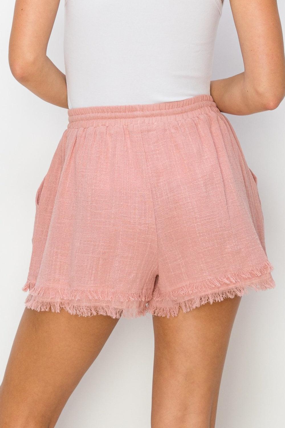 HYFVE Drawstring Frayed Shorts - Divasha