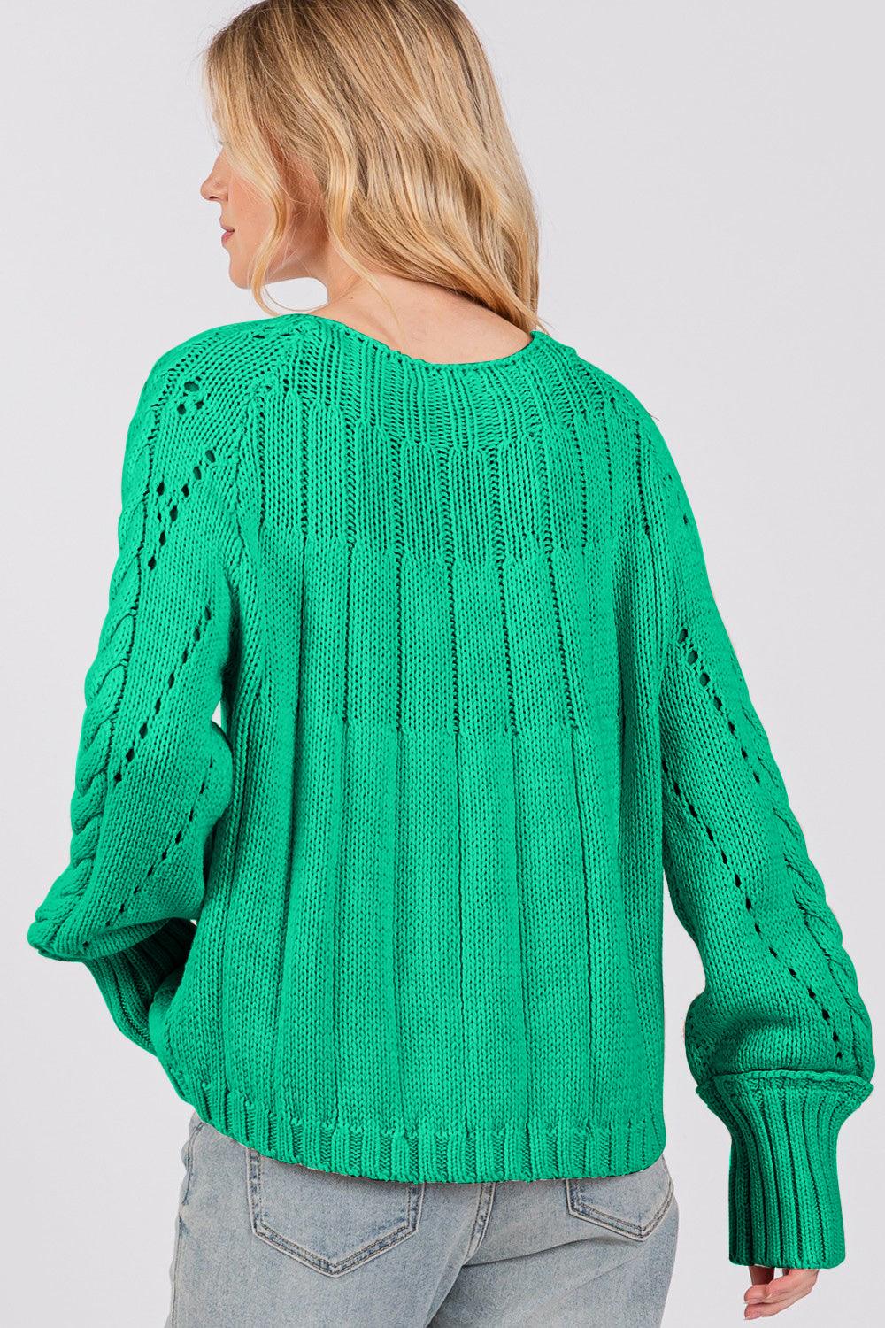 SAGE + FIG Cable-Knit Long Sleeve Sweater - Divasha