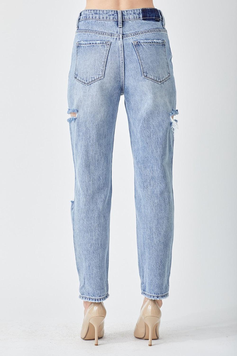 RISEN Distressed Slim Cropped Jeans - Divasha