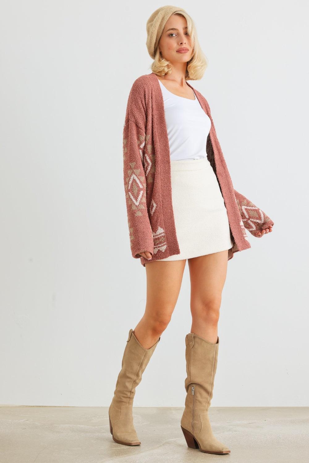 VERY J/Loveriche Open Front Long Sleeve Cardigan - Divasha