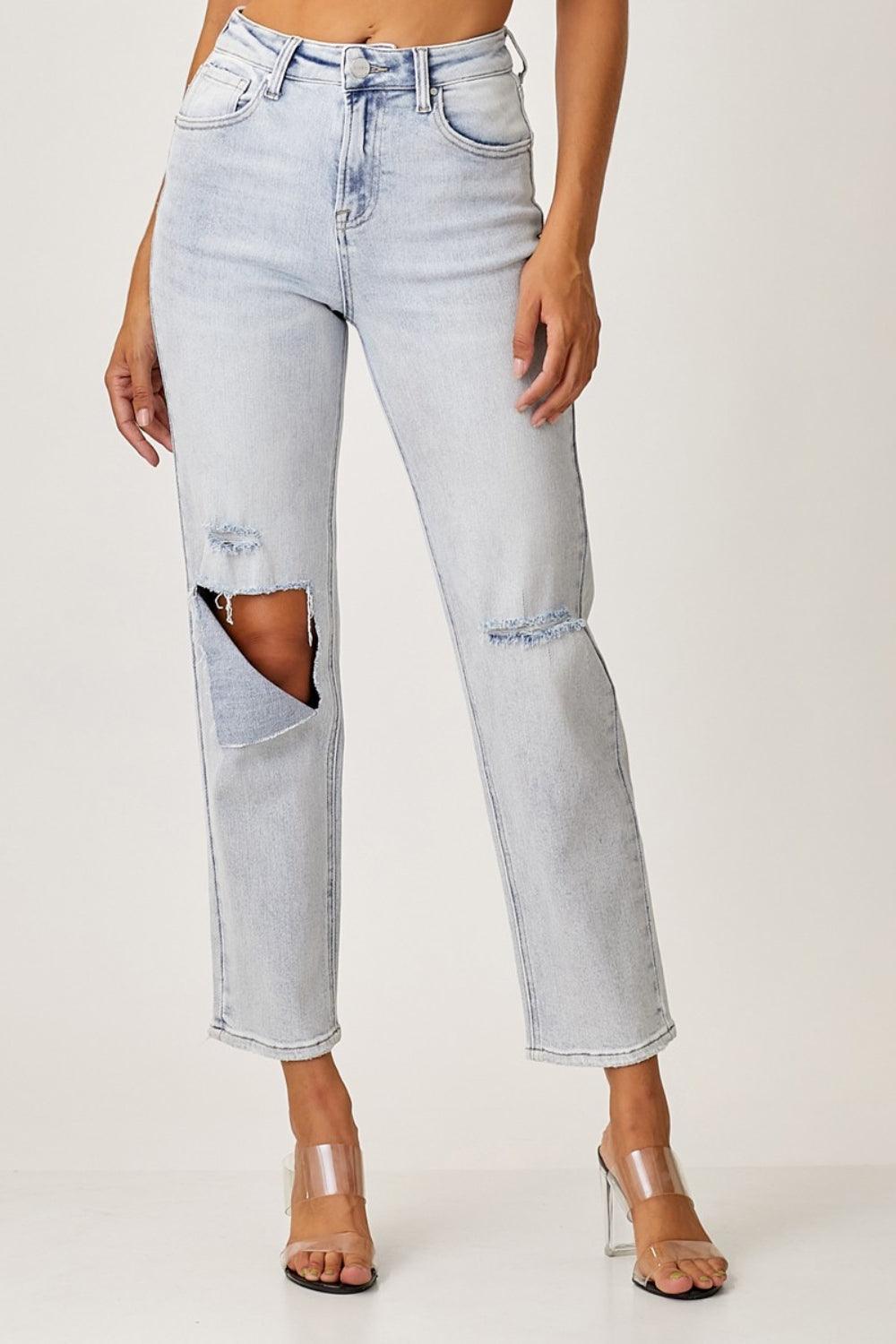 RISEN High Rise Distressed Relaxed Jeans - Divasha