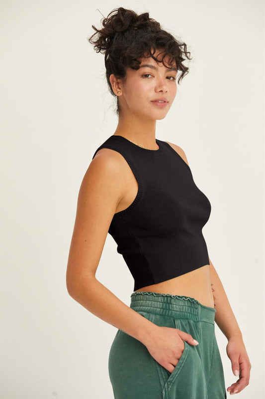 HYFVE Ribbed Knit Cropped Tank - Divasha