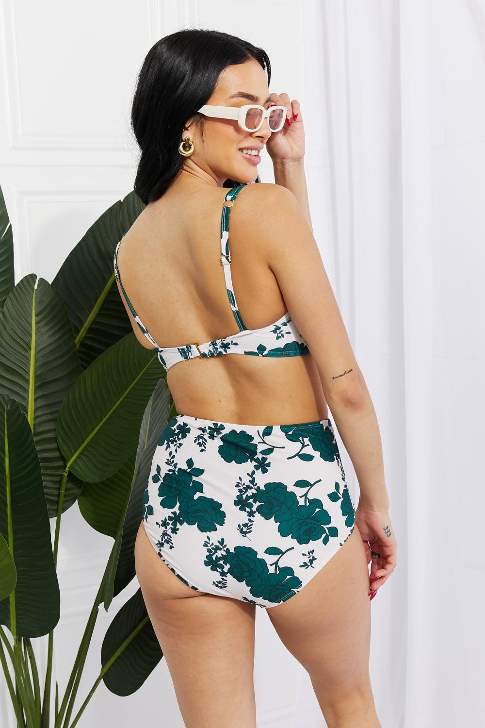 Marina West Swim Take A Dip Twist High-Rise Bikini in Forest - Divasha