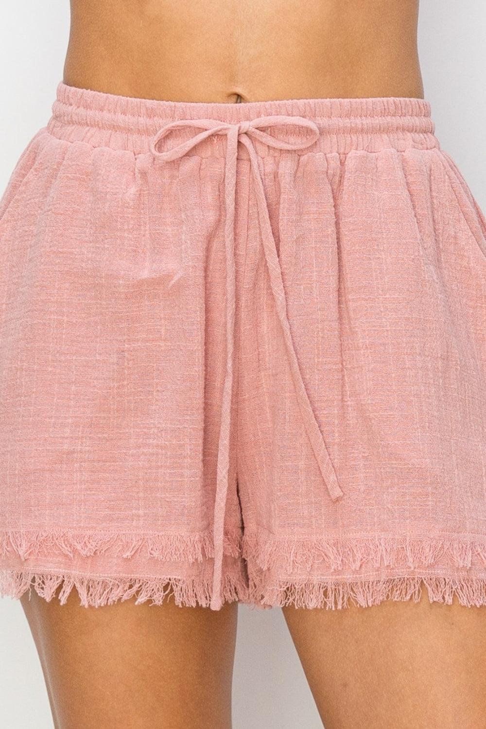 HYFVE Drawstring Frayed Shorts - Divasha