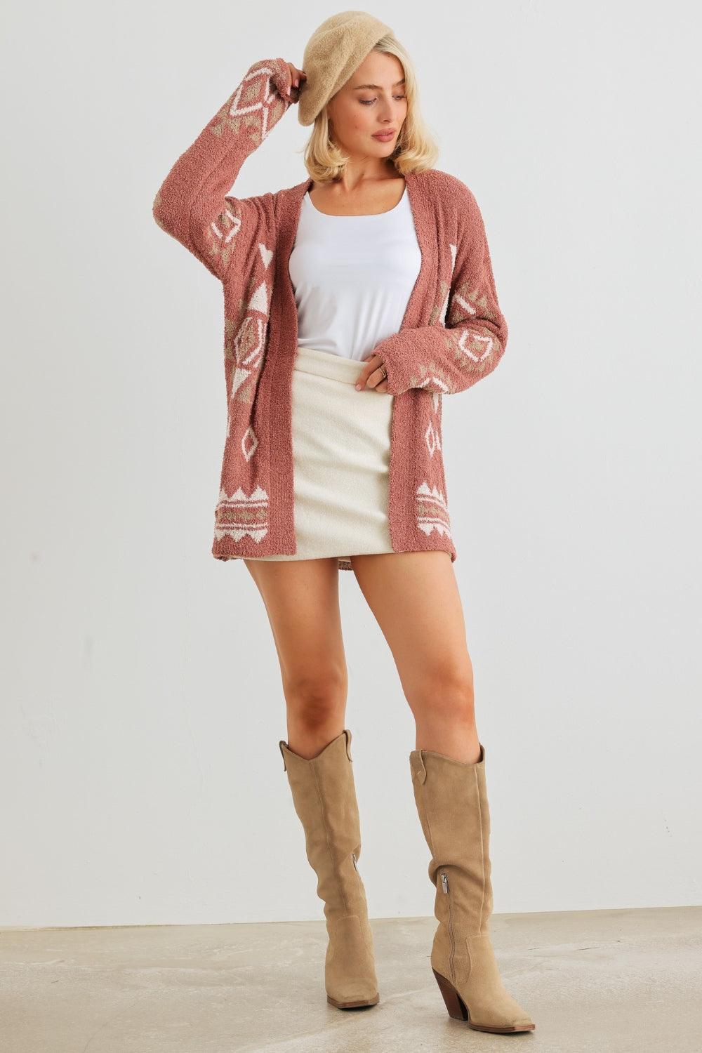 VERY J/Loveriche Open Front Long Sleeve Cardigan - Divasha