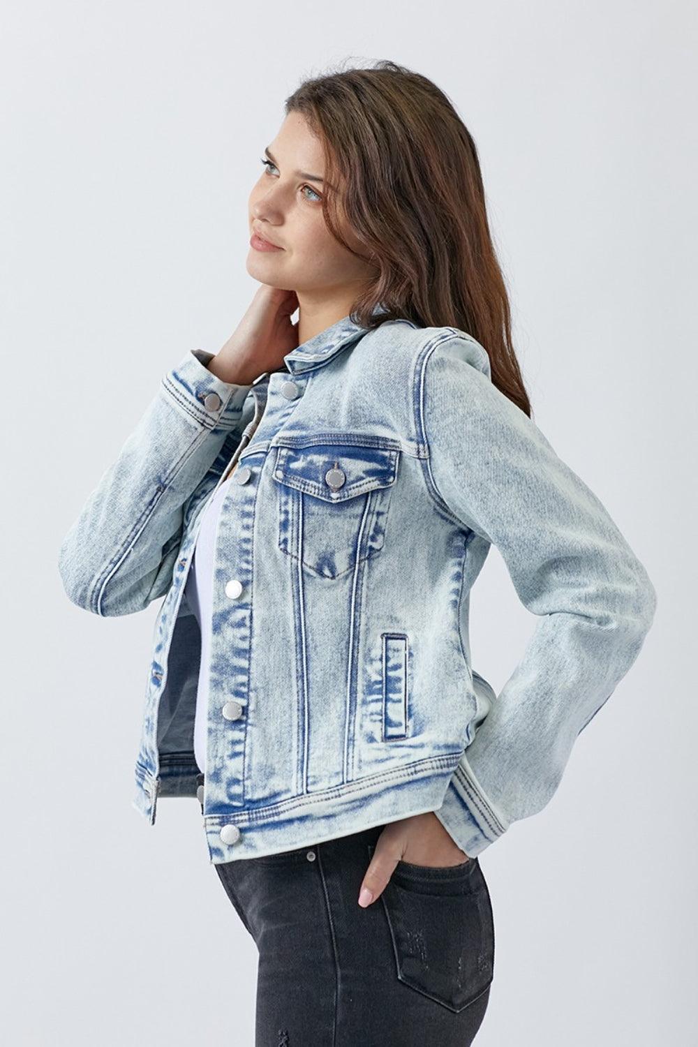 RISEN Button Up Washed Denim Jacket - Divasha