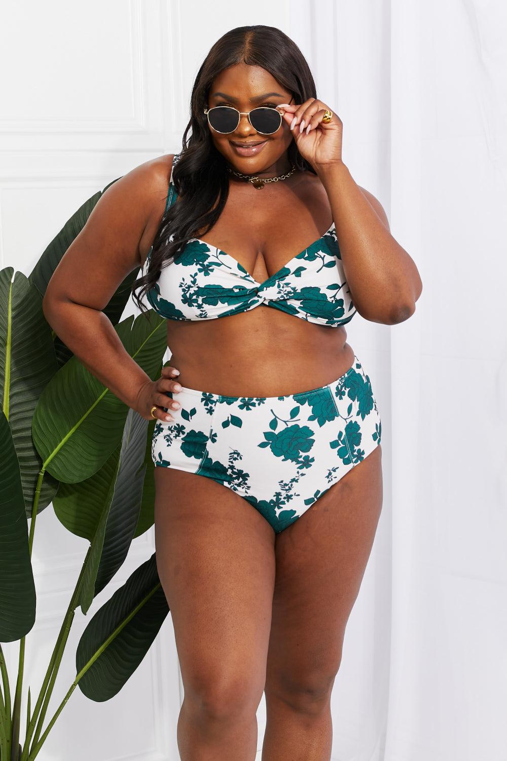 Marina West Swim Take A Dip Twist High-Rise Bikini in Forest - Divasha