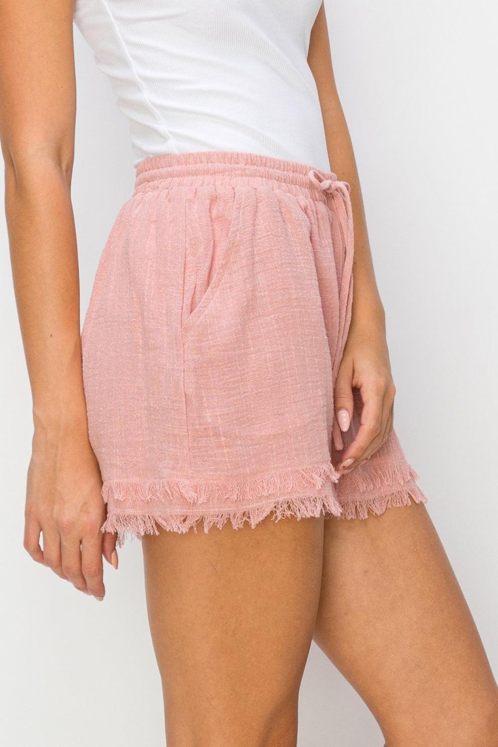 HYFVE Drawstring Frayed Shorts - Divasha