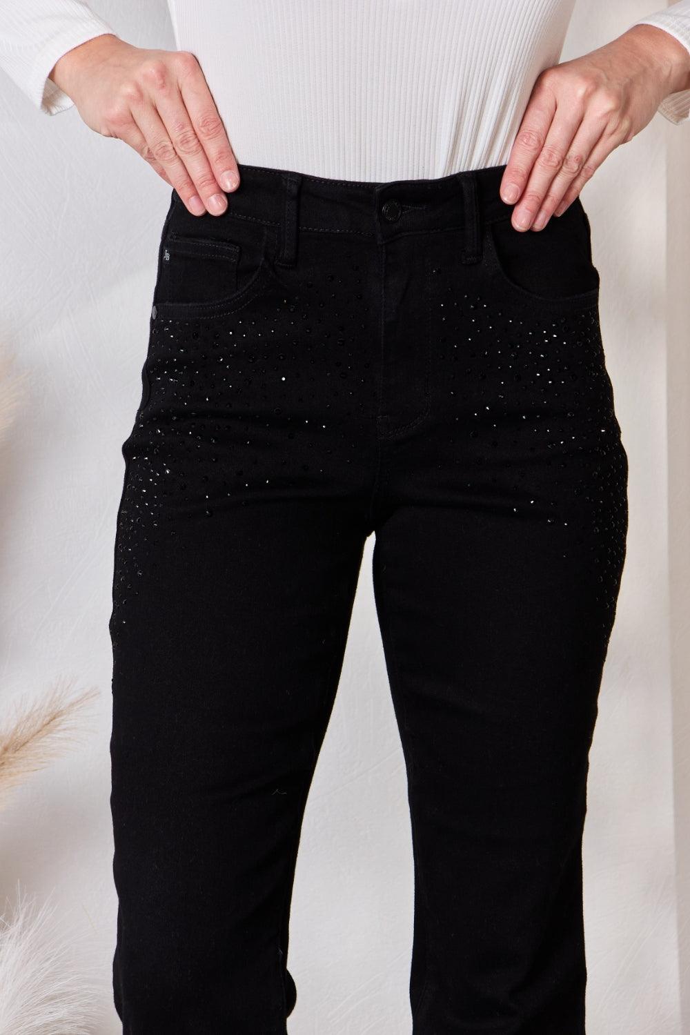 Judy Blue Full Size Rhinestone Embellished Slim Jeans - Divasha