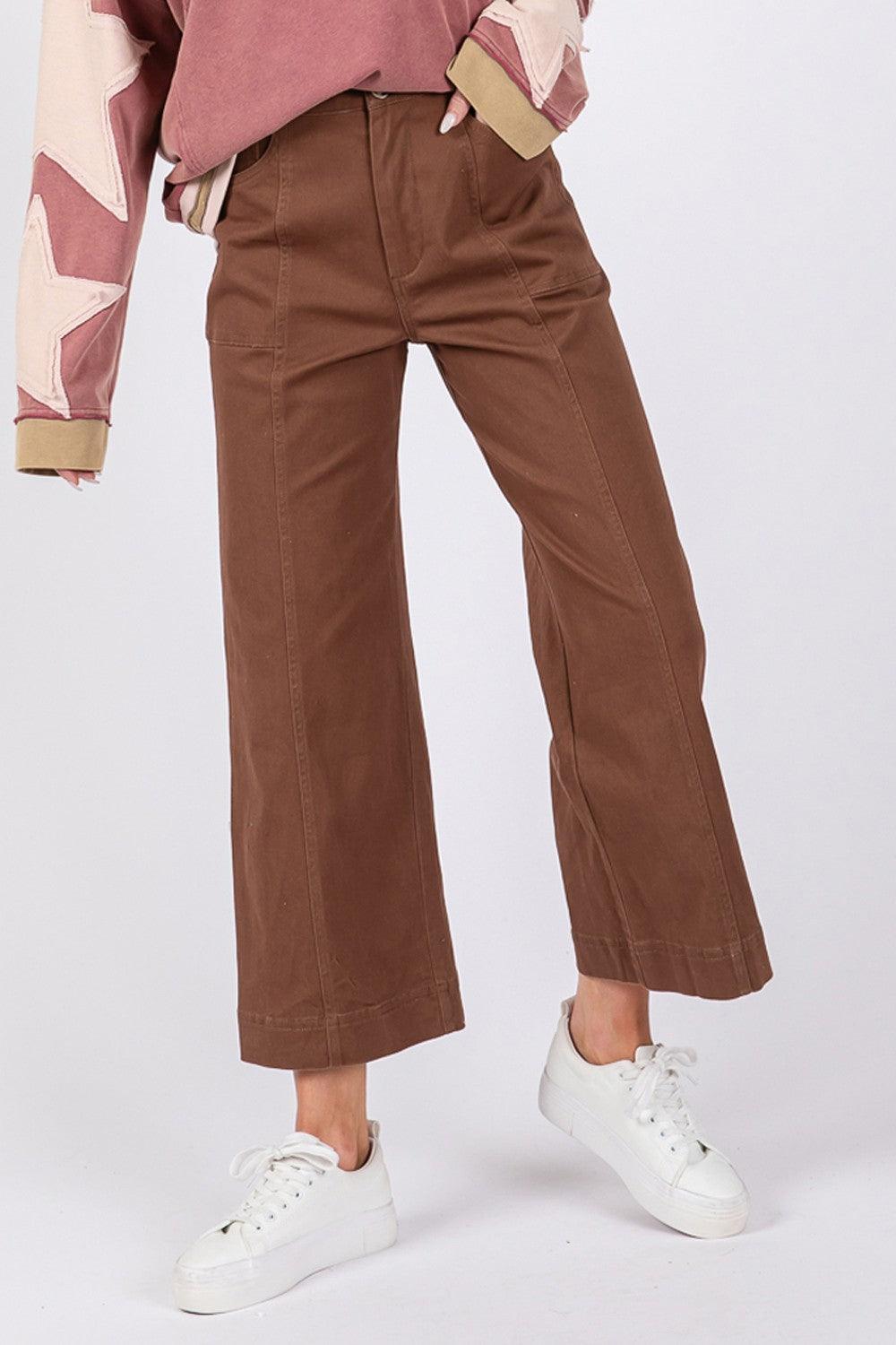 SAGE + FIG Wide Leg Cropped Pants - Divasha