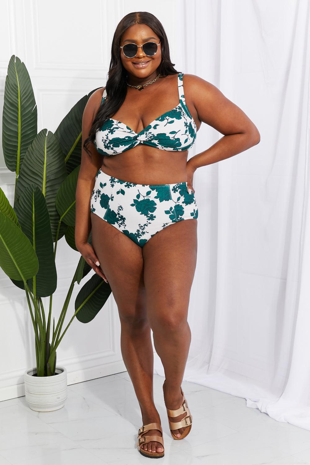 Marina West Swim Take A Dip Twist High-Rise Bikini in Forest - Divasha