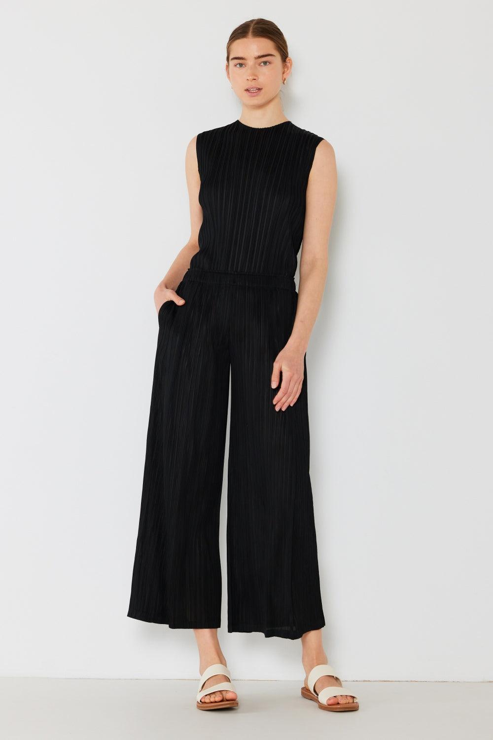 Marina West Swim Pleated Wide-Leg Pants with Side Pleat Detail - Divasha