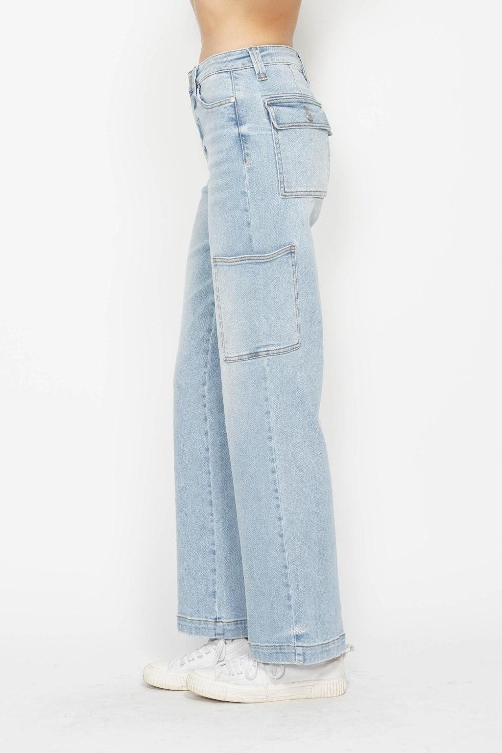 Judy Blue Full Size High Waist Straight Cargo Jeans - Divasha