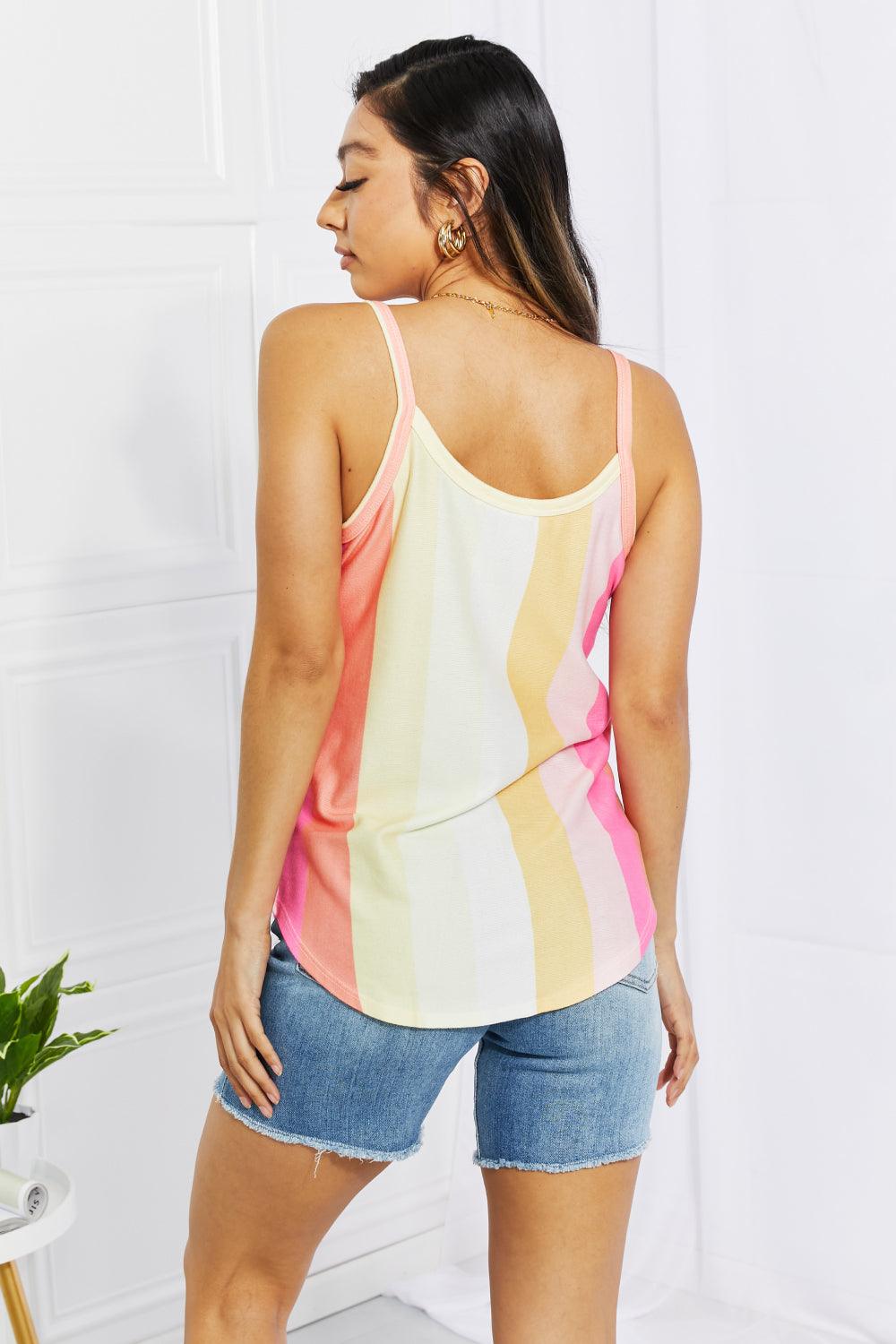 BOMBOM Saltwater Taffy Vertical Stripe Tank - Divasha