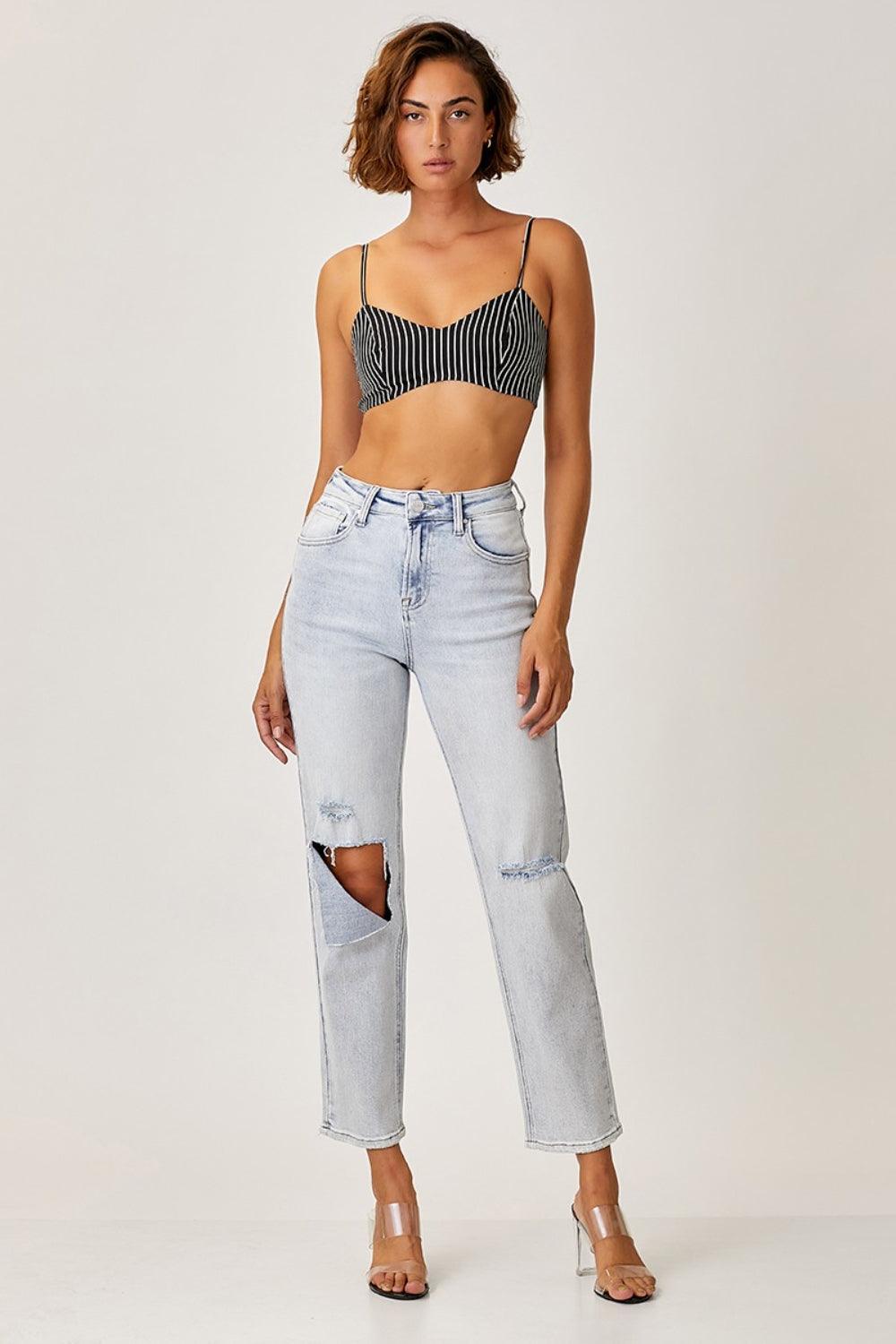 RISEN High Rise Distressed Relaxed Jeans - Divasha