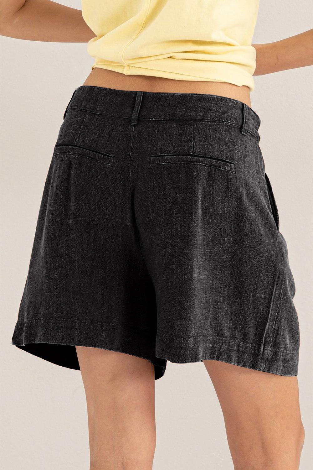 HYFVE High Waist Pleated Linen Shorts - Divasha