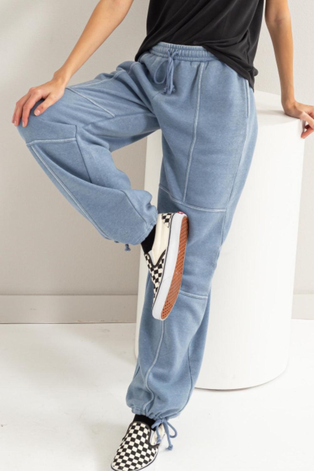 HYFVE Stitched Design Drawstring Sweatpants - Divasha