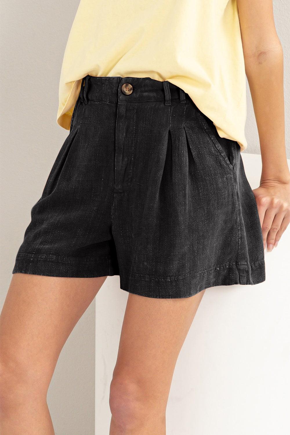 HYFVE High Waist Pleated Linen Shorts - Divasha