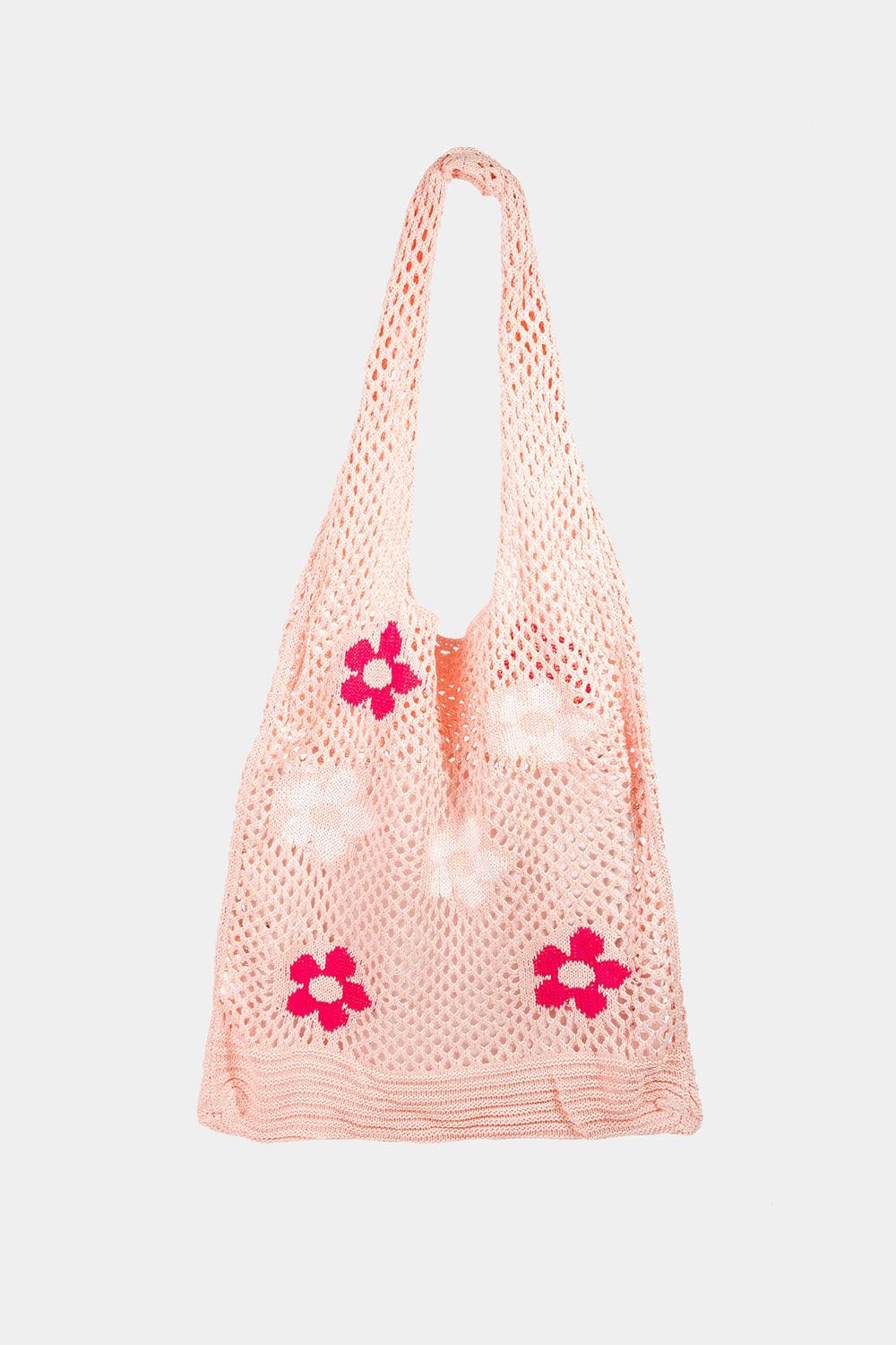 Fame Flower Pattern Knitted Tote Bag - Divasha