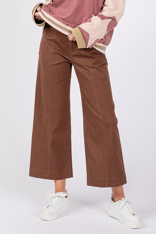 SAGE + FIG Wide Leg Cropped Pants - Divasha