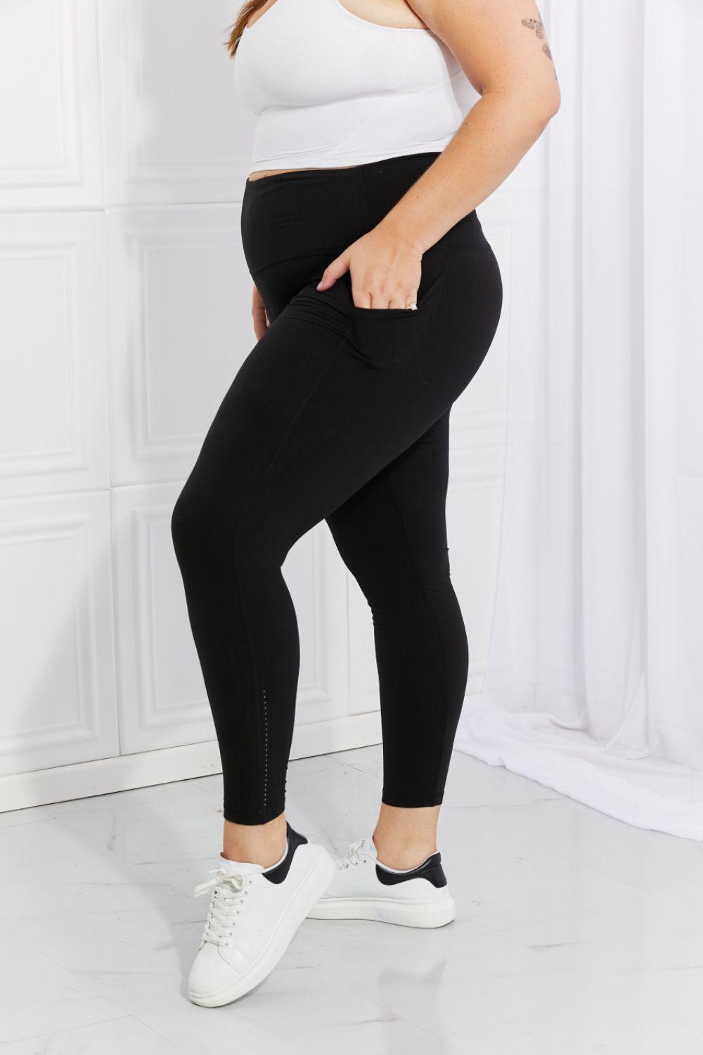 Leggings Depot Full Size Strengthen and Lengthen Reflective Dot Active Leggings - Divasha