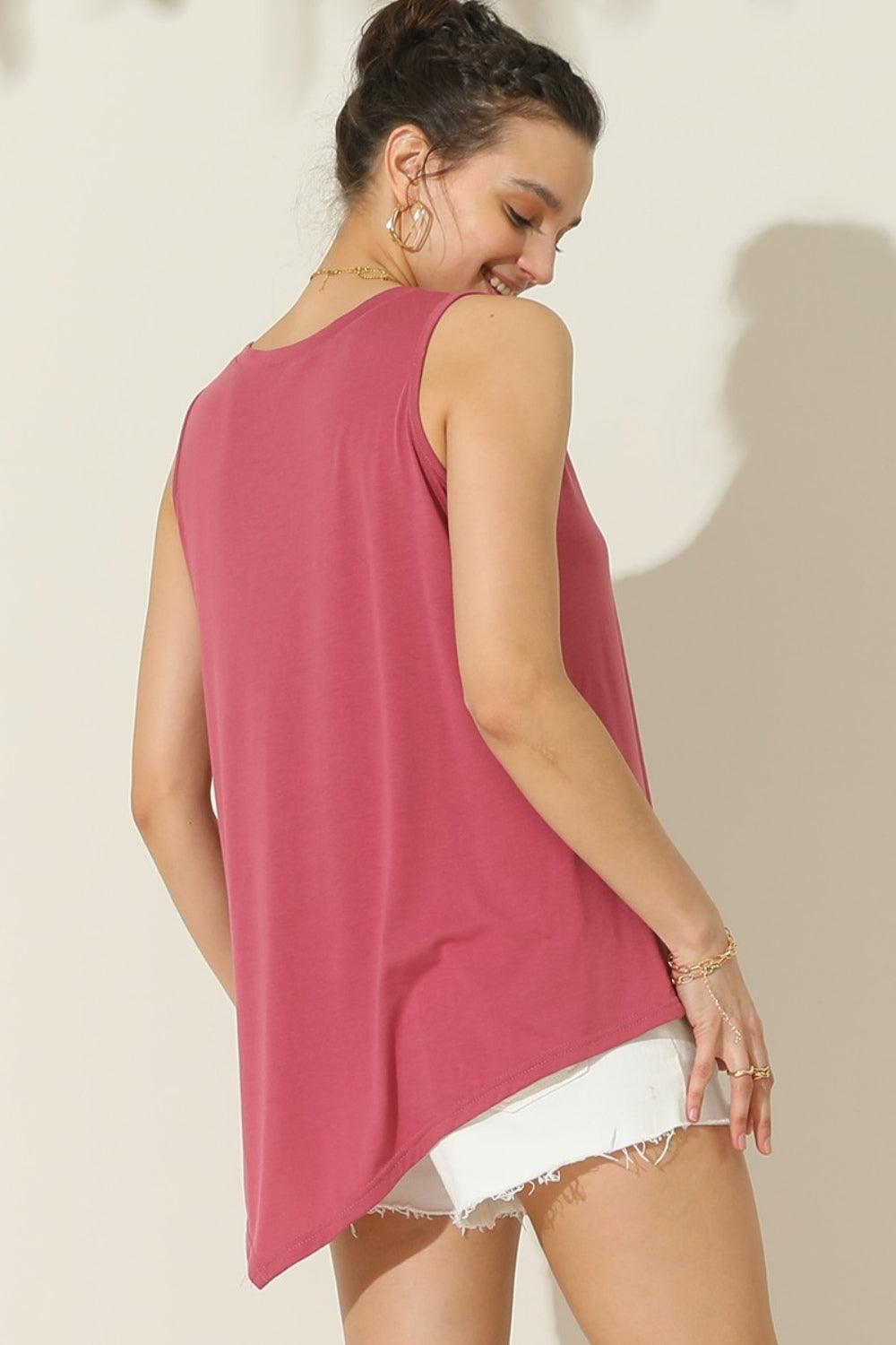 Ninexis Round Neck Button Side Tank - Divasha