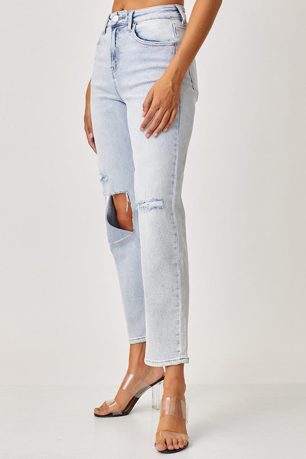 RISEN High Rise Distressed Relaxed Jeans - Divasha