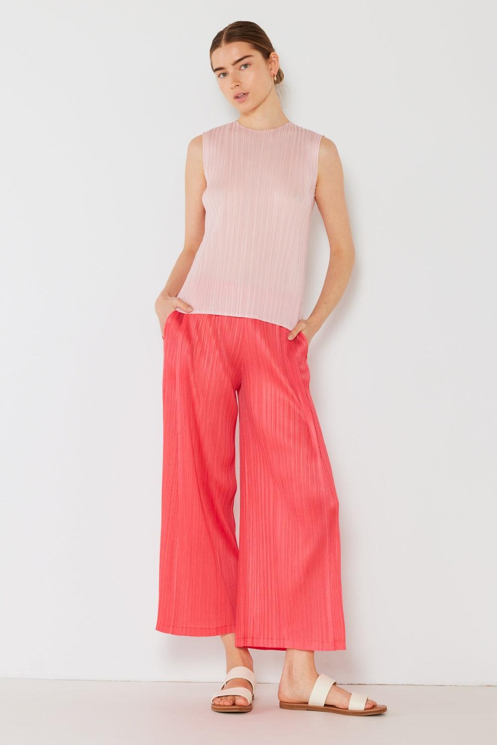 Marina West Swim Pleated Wide-Leg Pants with Side Pleat Detail - Divasha