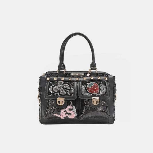 Nicole Lee USA Sequin Patch Boston Bag - Divasha