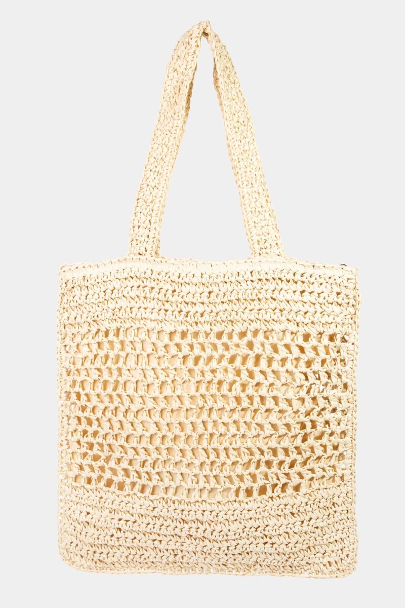 Fame Straw-Paper Crochet Tote Bag - Divasha