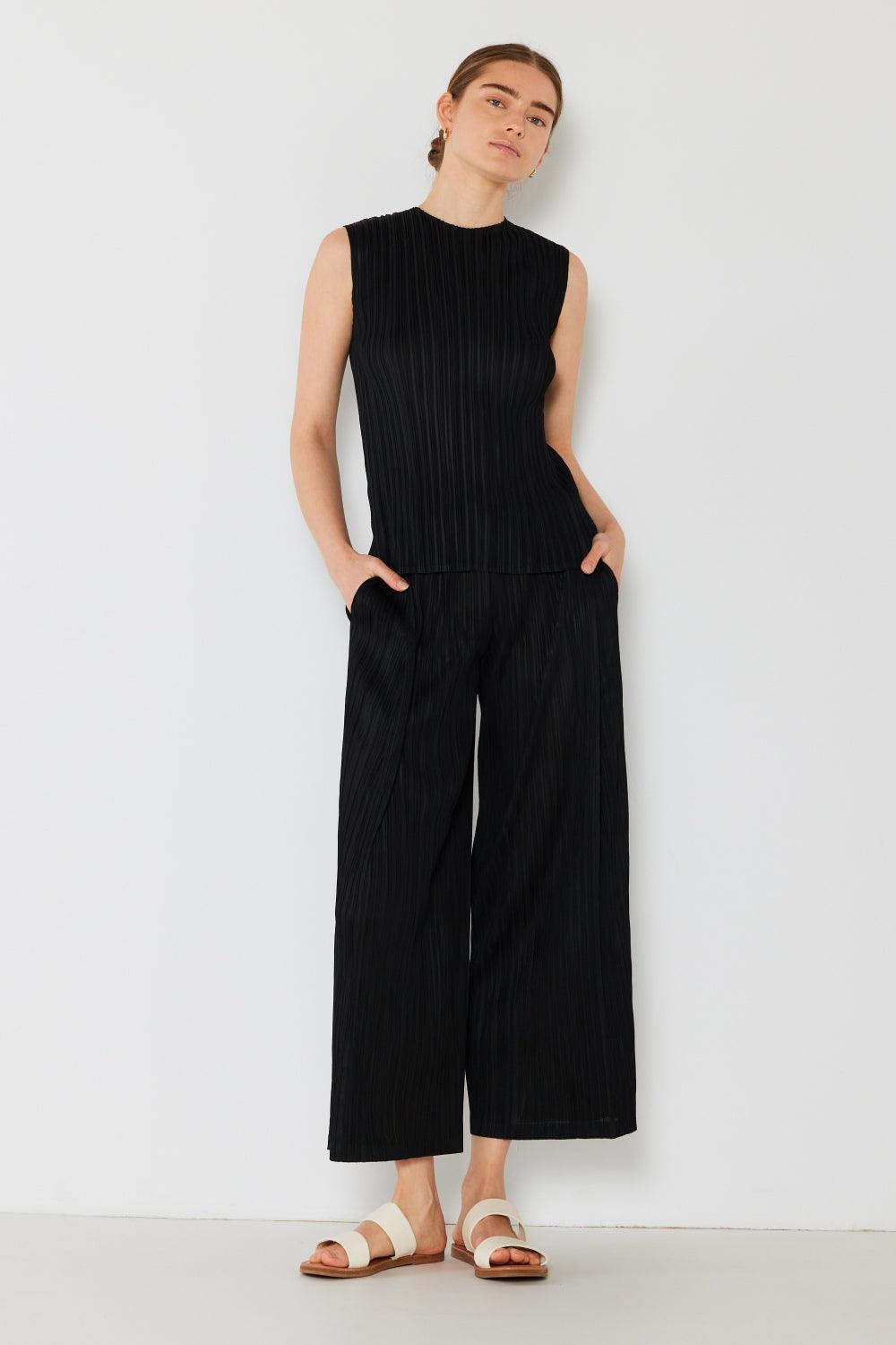 Marina West Swim Pleated Wide-Leg Pants with Side Pleat Detail - Divasha