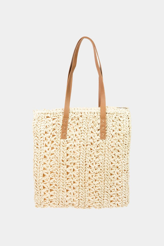 Fame Straw Braided Tote Bag - Divasha