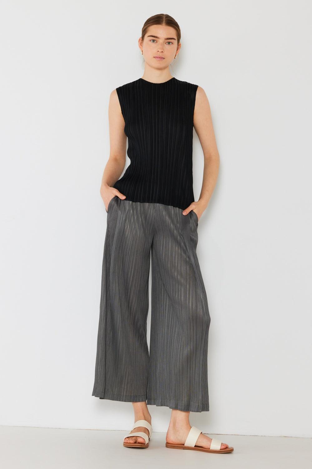 Marina West Swim Pleated Wide-Leg Pants with Side Pleat Detail - Divasha