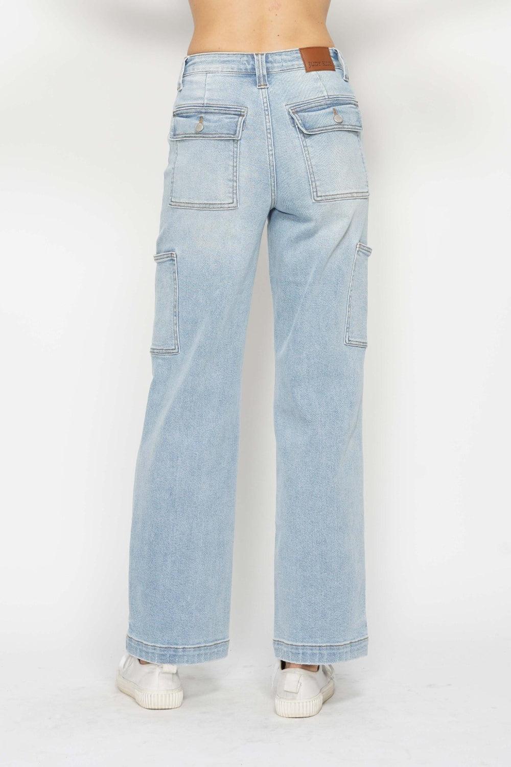 Judy Blue Full Size High Waist Straight Cargo Jeans - Divasha