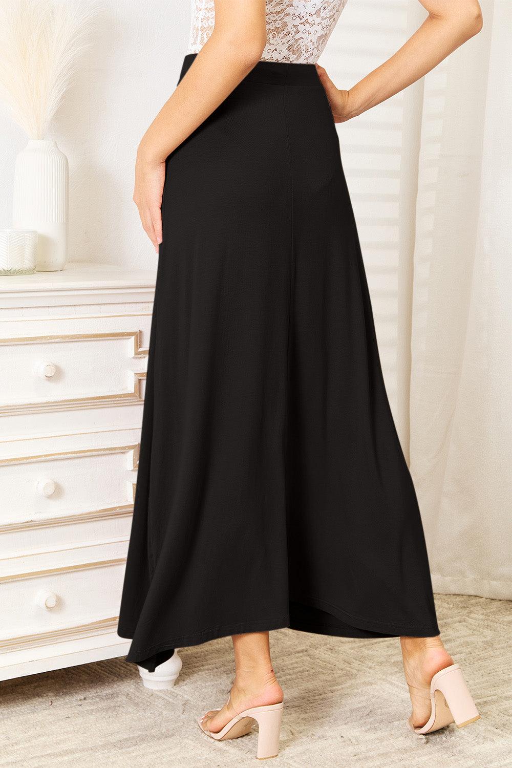 Double Take Full Size Soft Rayon Drawstring Waist Maxi Skirt - Divasha