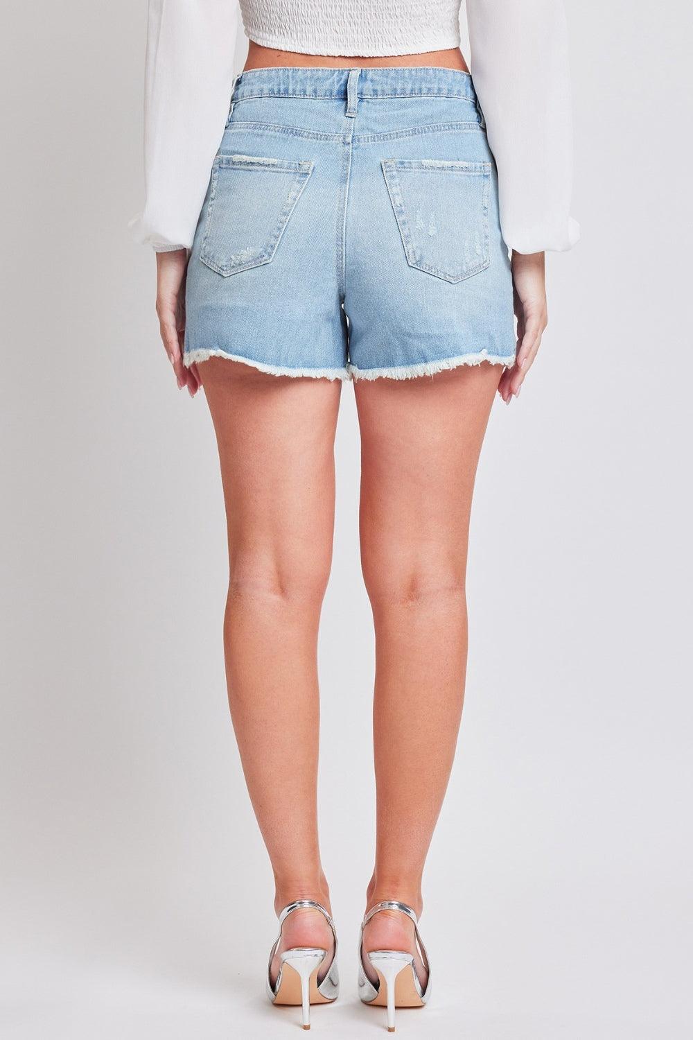 YMI Jeanswear Distressed Frayed Hem Denim Shorts - Divasha