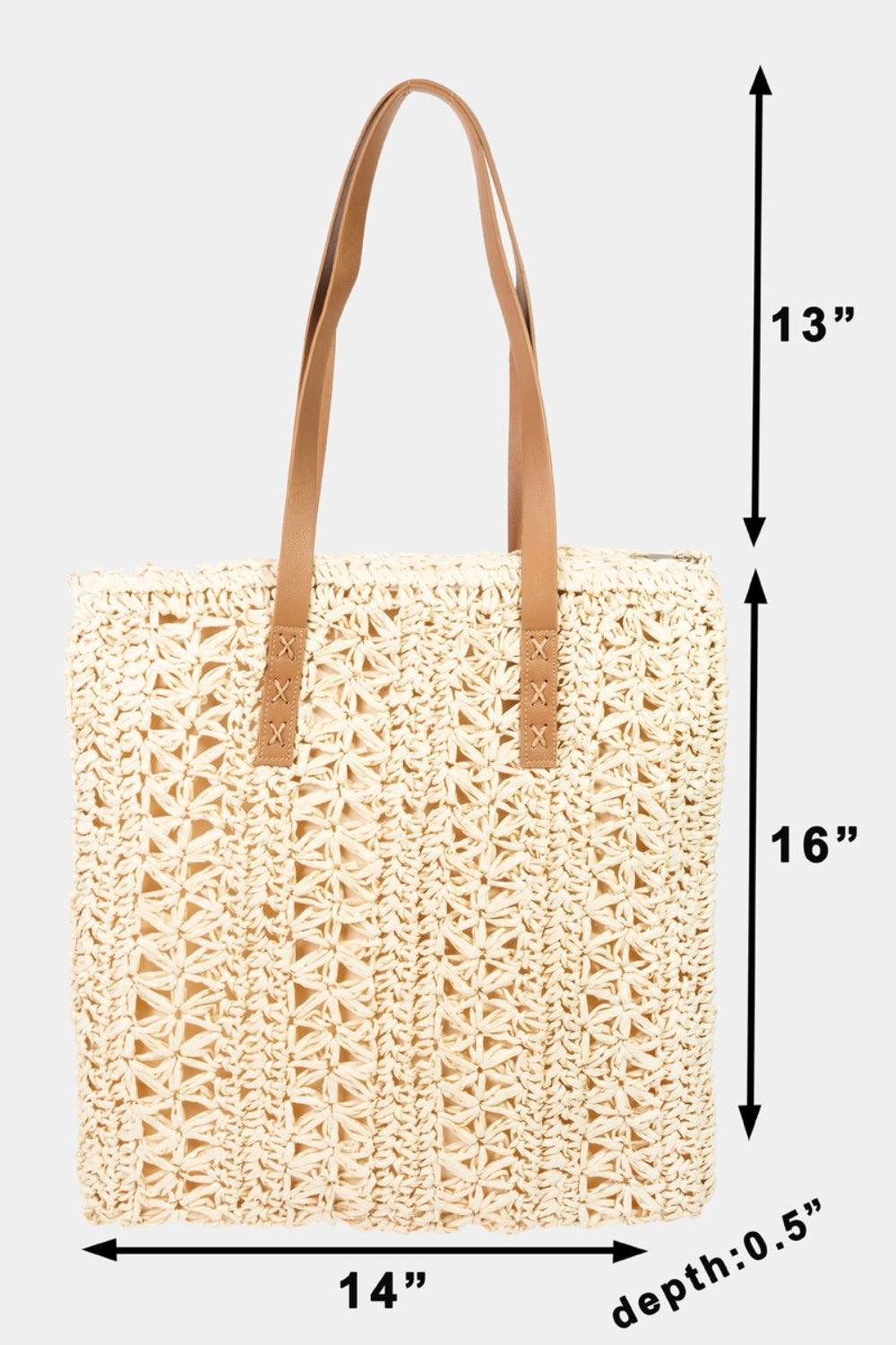 Fame Straw Braided Tote Bag - Divasha