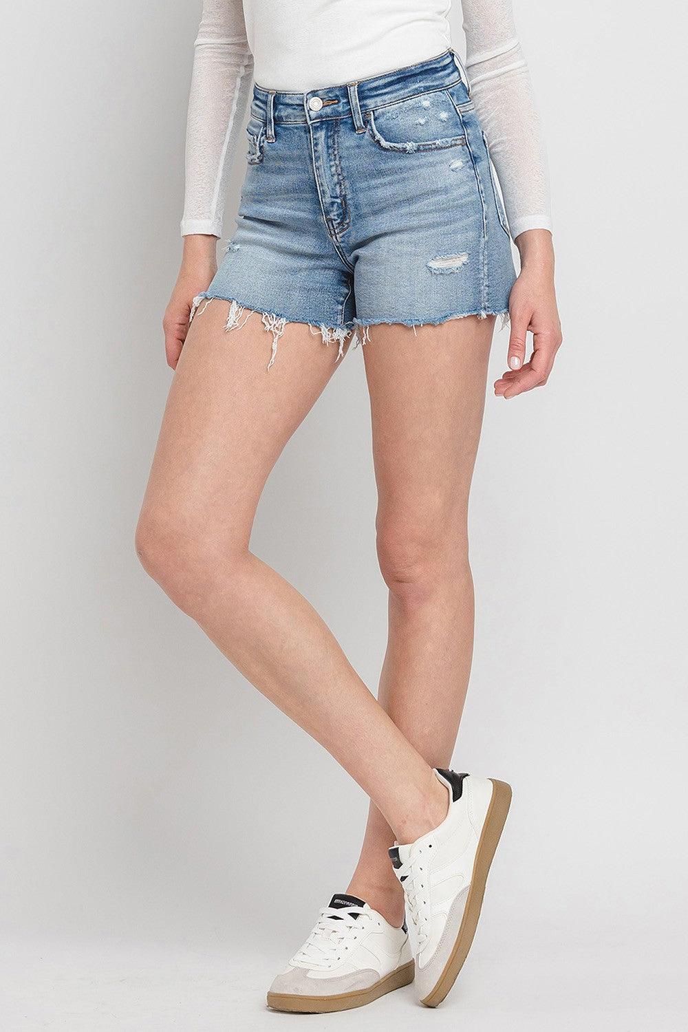 Vervet by Flying Monkey High Rise Denim Shorts - Divasha