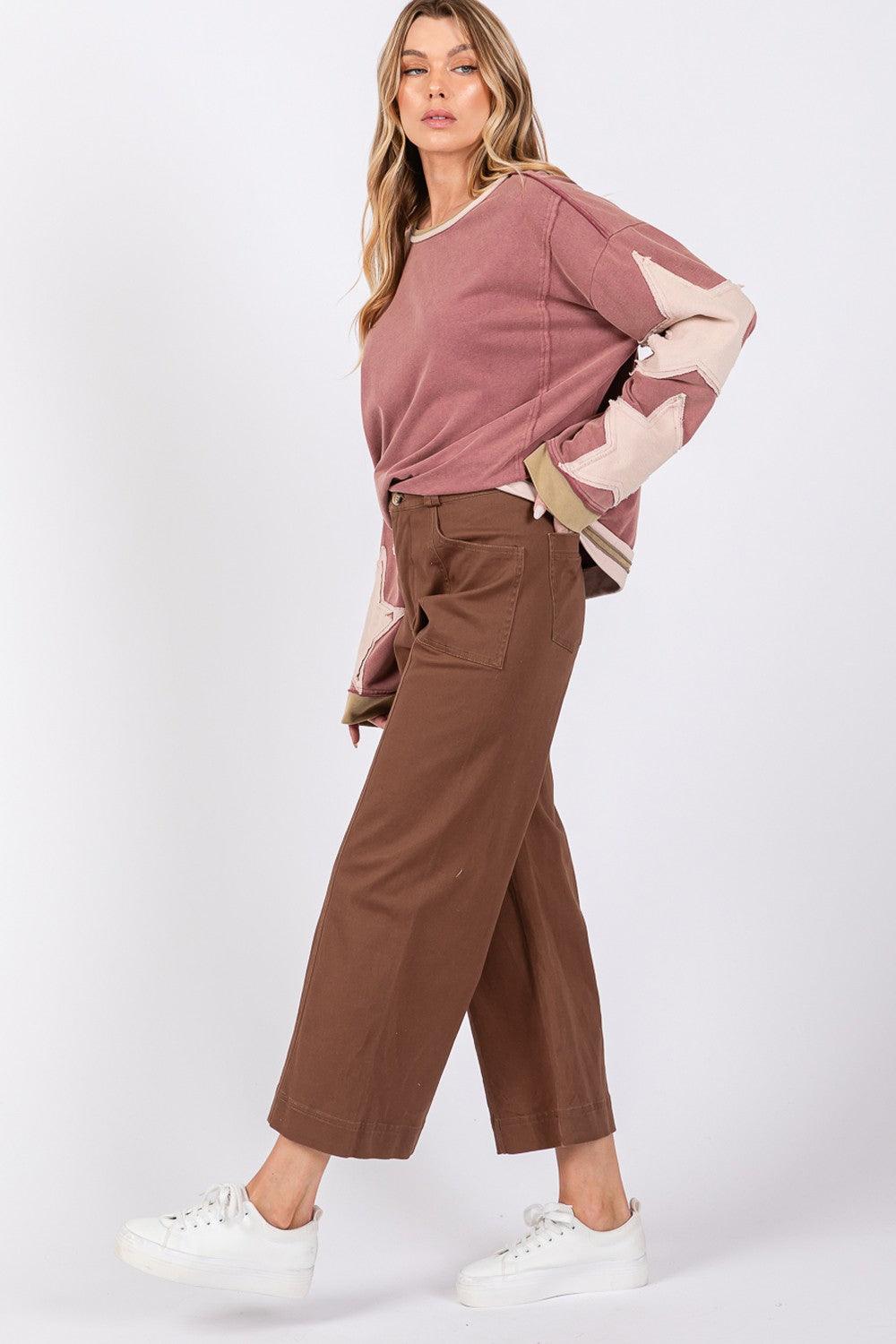 SAGE + FIG Wide Leg Cropped Pants - Divasha