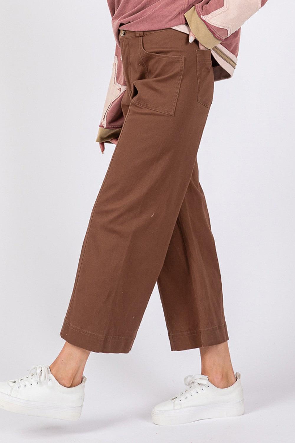 SAGE + FIG Wide Leg Cropped Pants - Divasha