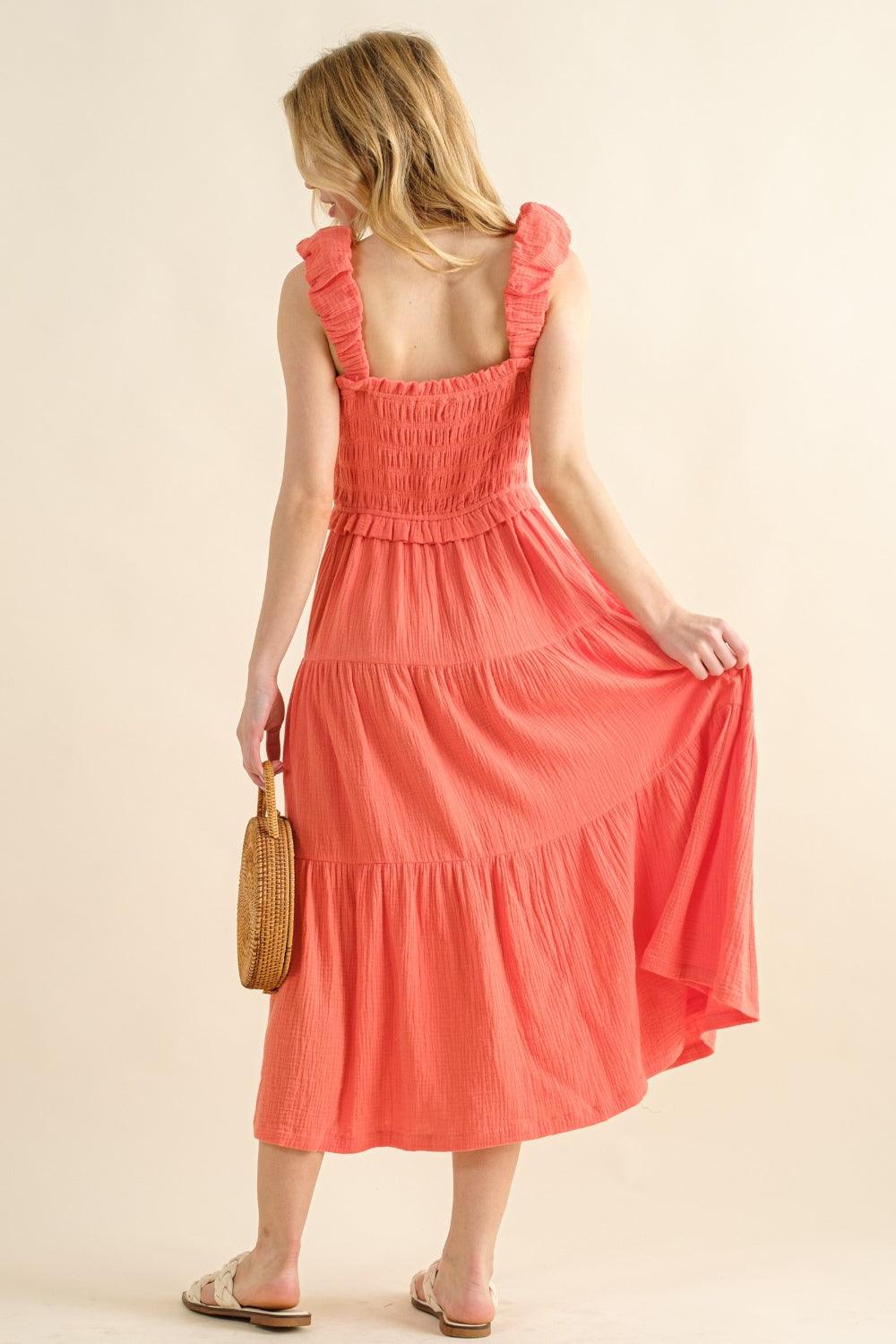 And The Why Smocked Ruffled Tiered Dress - Divasha