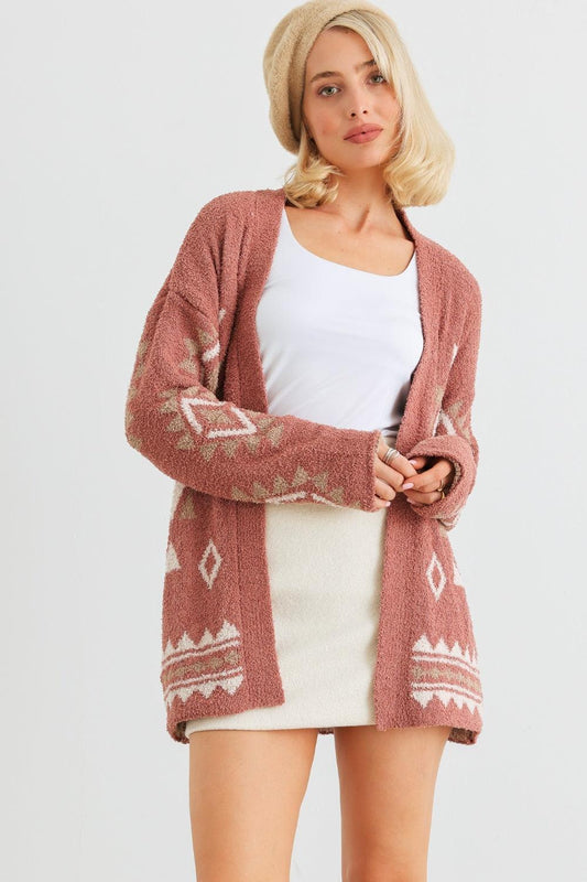 VERY J/Loveriche Open Front Long Sleeve Cardigan - Divasha