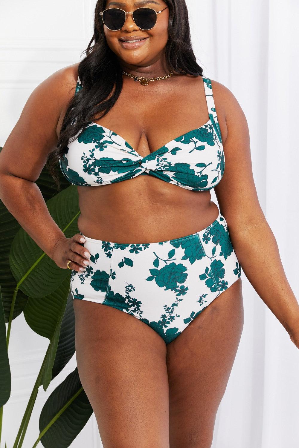 Marina West Swim Take A Dip Twist High-Rise Bikini in Forest - Divasha