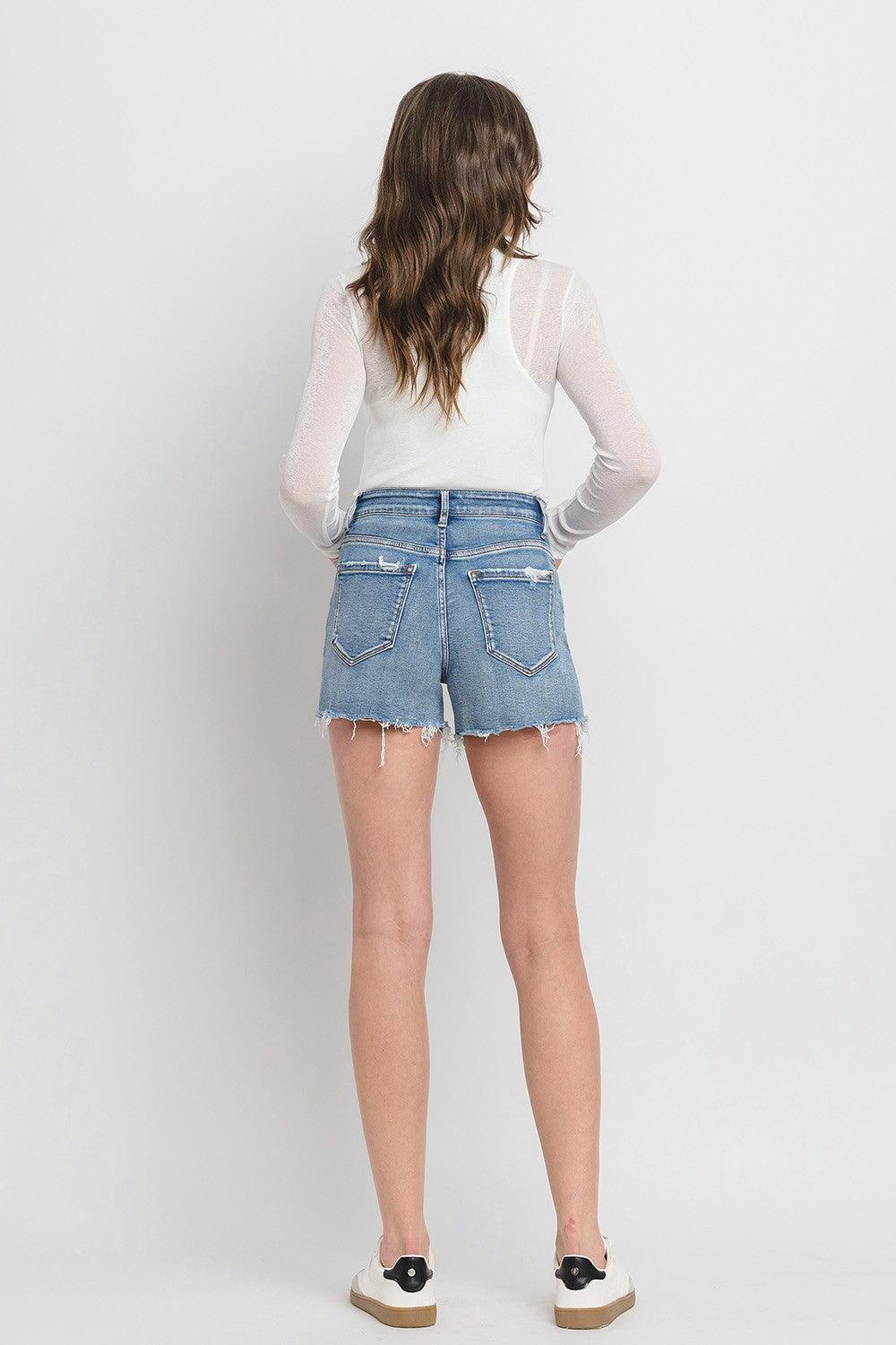 Vervet by Flying Monkey High Rise Denim Shorts - Divasha