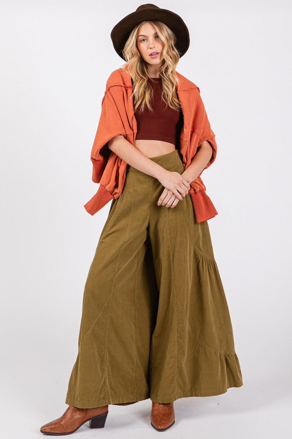 SAGE + FIG High Rise Corduroy Wide Leg Pants - Divasha