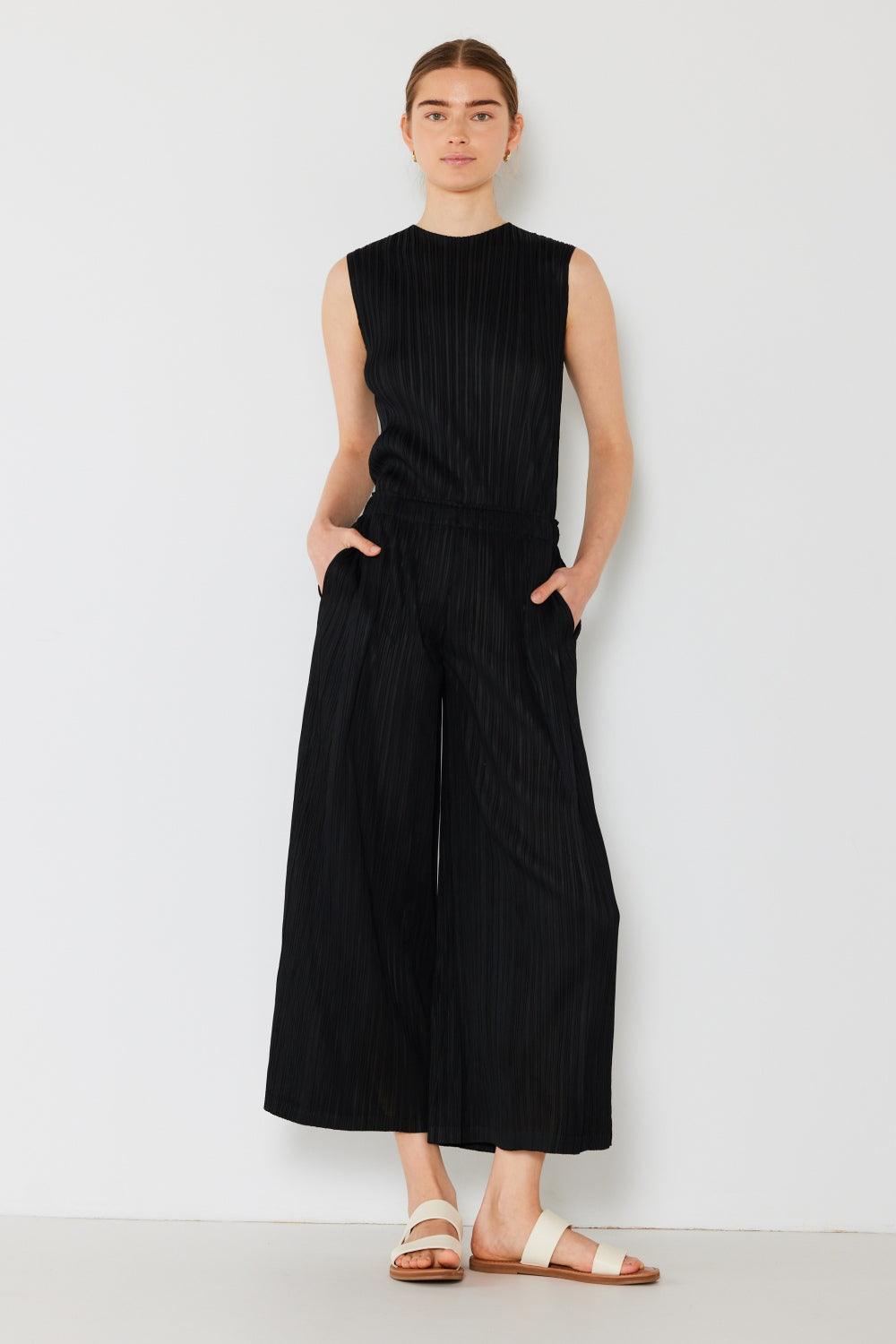 Marina West Swim Pleated Wide-Leg Pants with Side Pleat Detail - Divasha