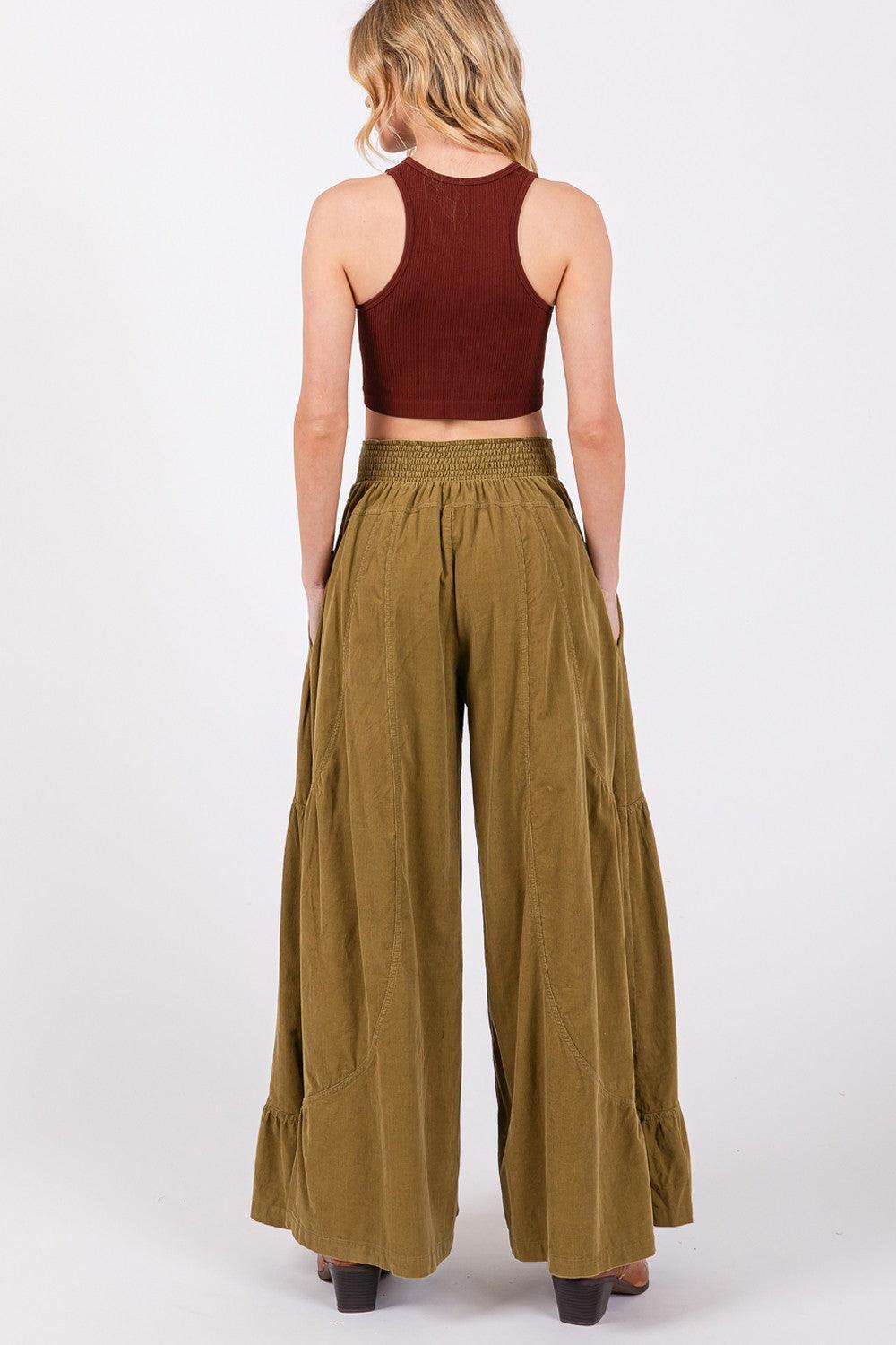 SAGE + FIG High Rise Corduroy Wide Leg Pants - Divasha