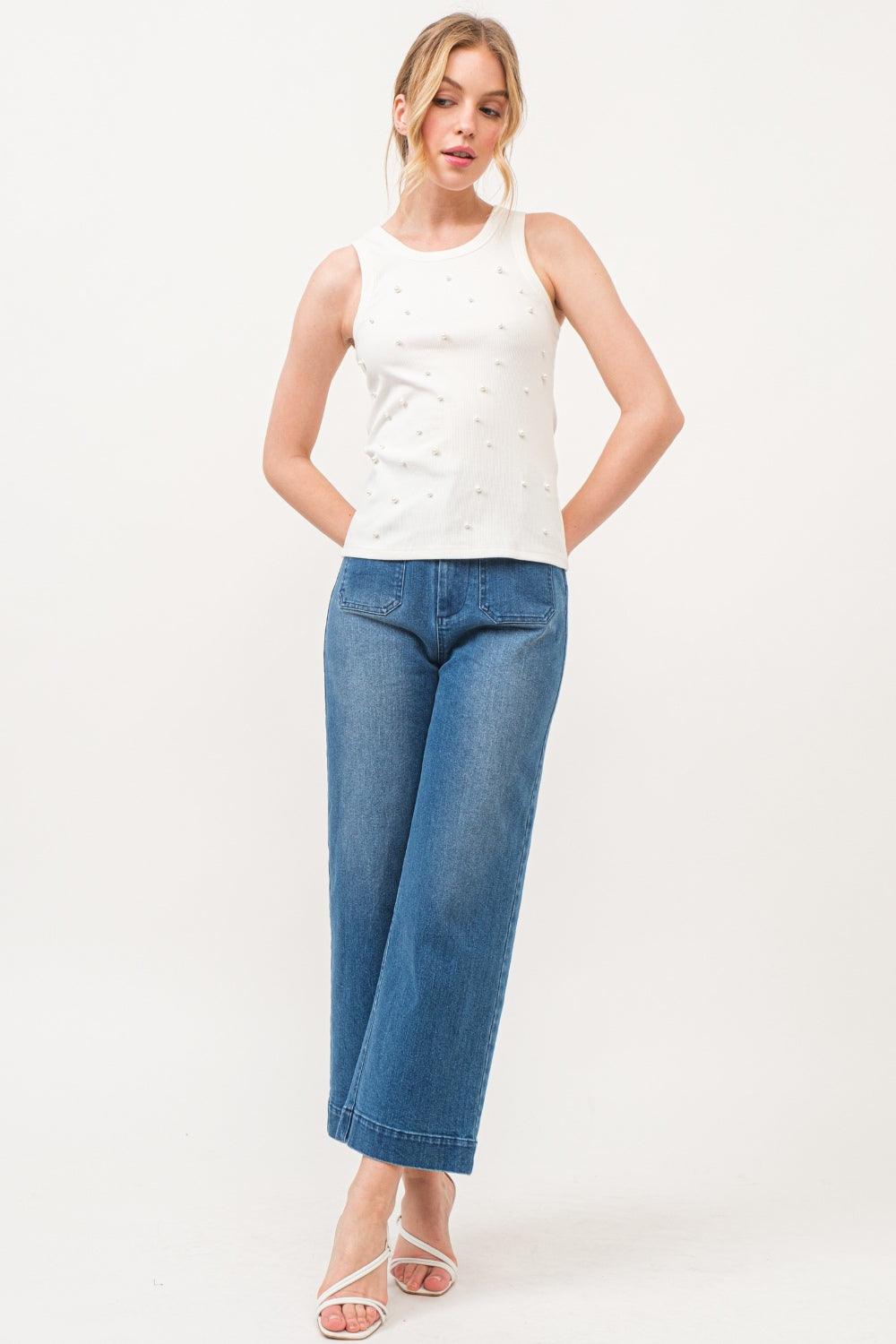 And The Why Pearl Decon Round Neck Tank - Divasha